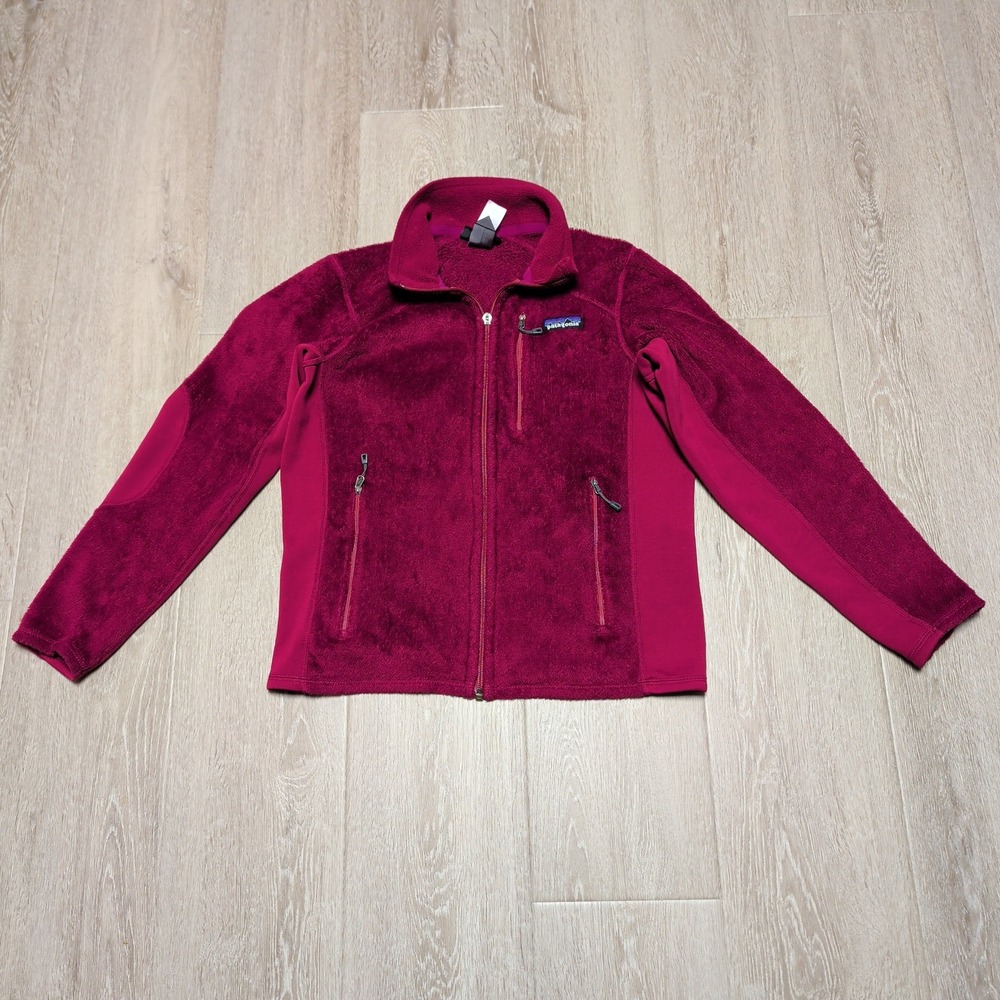 Patagonia R2 Polartec Thermal‎ Pro Fleece Jacket Magenta Womens Small Distressed